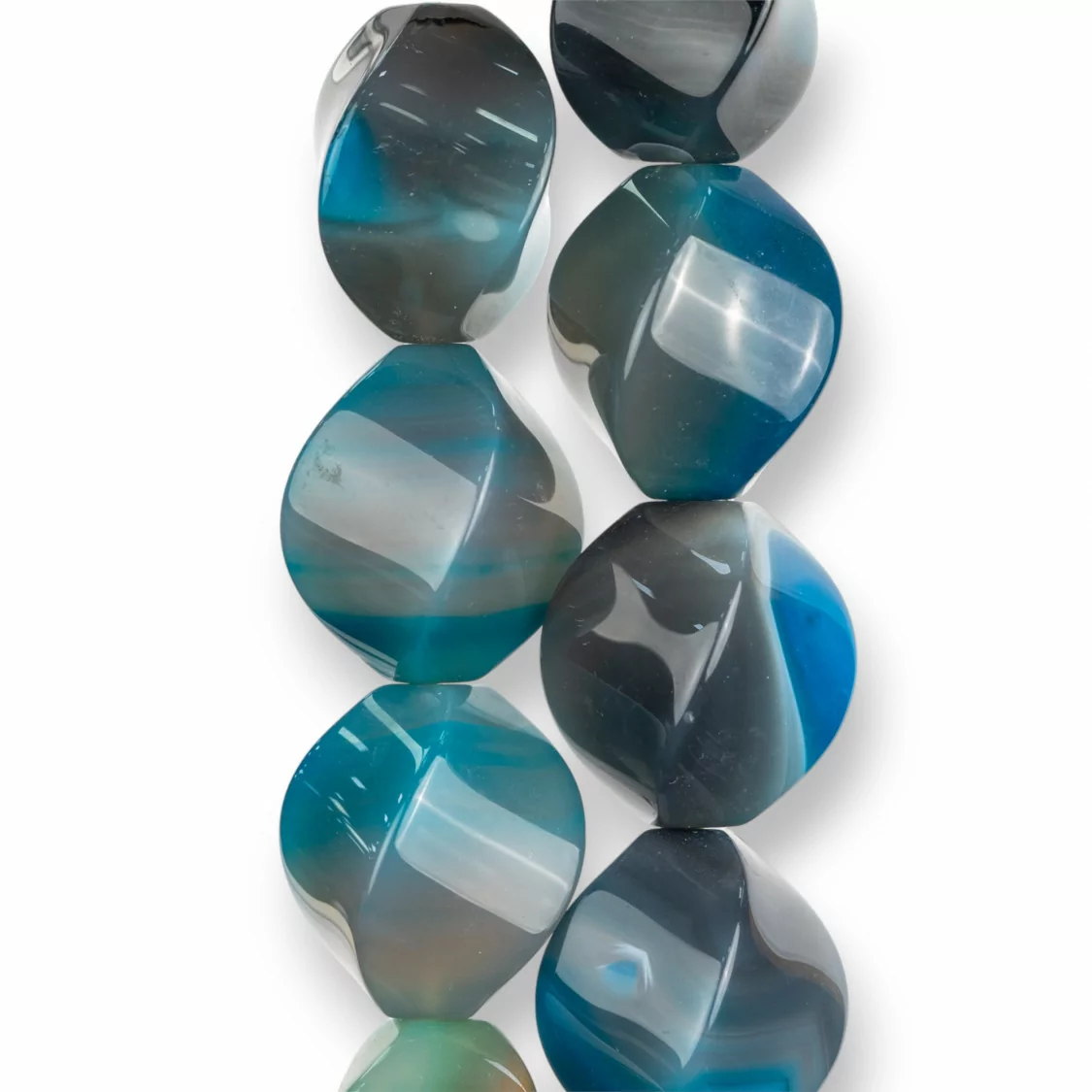 Agata Blu Striata Grigia Twist 25x35mm-AGATA BLU | Worldofjewel.com