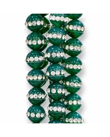 Agata Verde Con Strass Tondo Liscio 12mm-AGATA VERDE | Worldofjewel.com