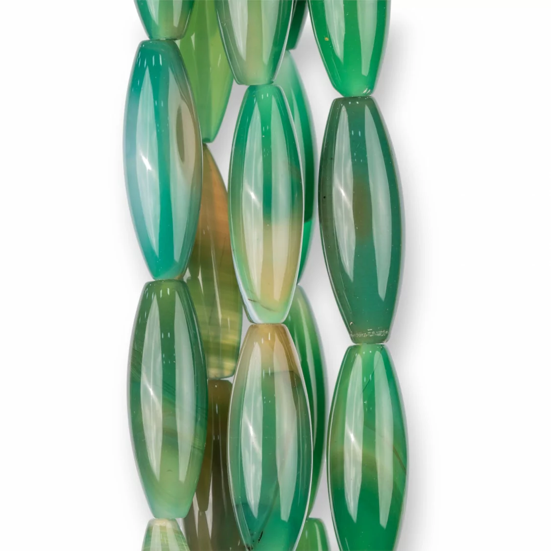 Agata Verde Riso Liscio 14x40mm-AGATA VERDE | Worldofjewel.com