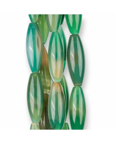 Agata Verde Riso Liscio 14x40mm-AGATA VERDE | Worldofjewel.com