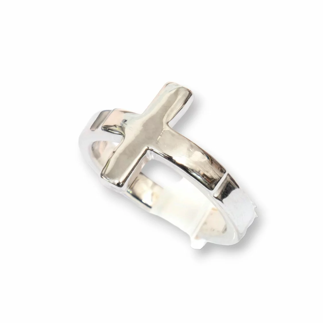 Anello Di Argento 925 Rodiato Con Croce 16x24mm-ANELLI DI ARGENTO 925 | Worldofjewel.com