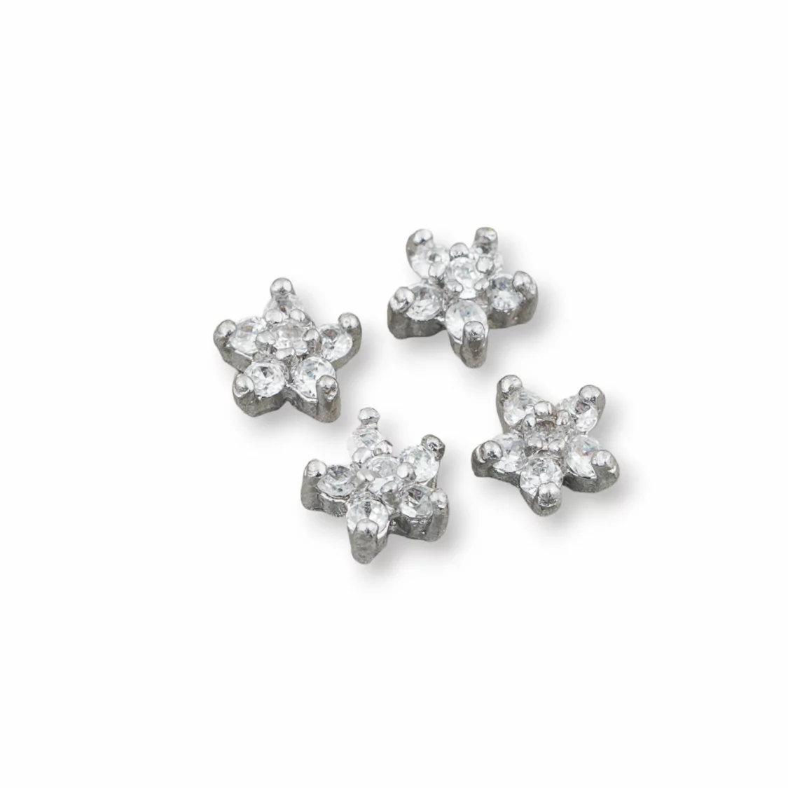 Basi Per Pendente Di Argento 925 Fiore Con Zirconi 6,5mm 7gr-BASI PER PENDENTI | Worldofjewel.com