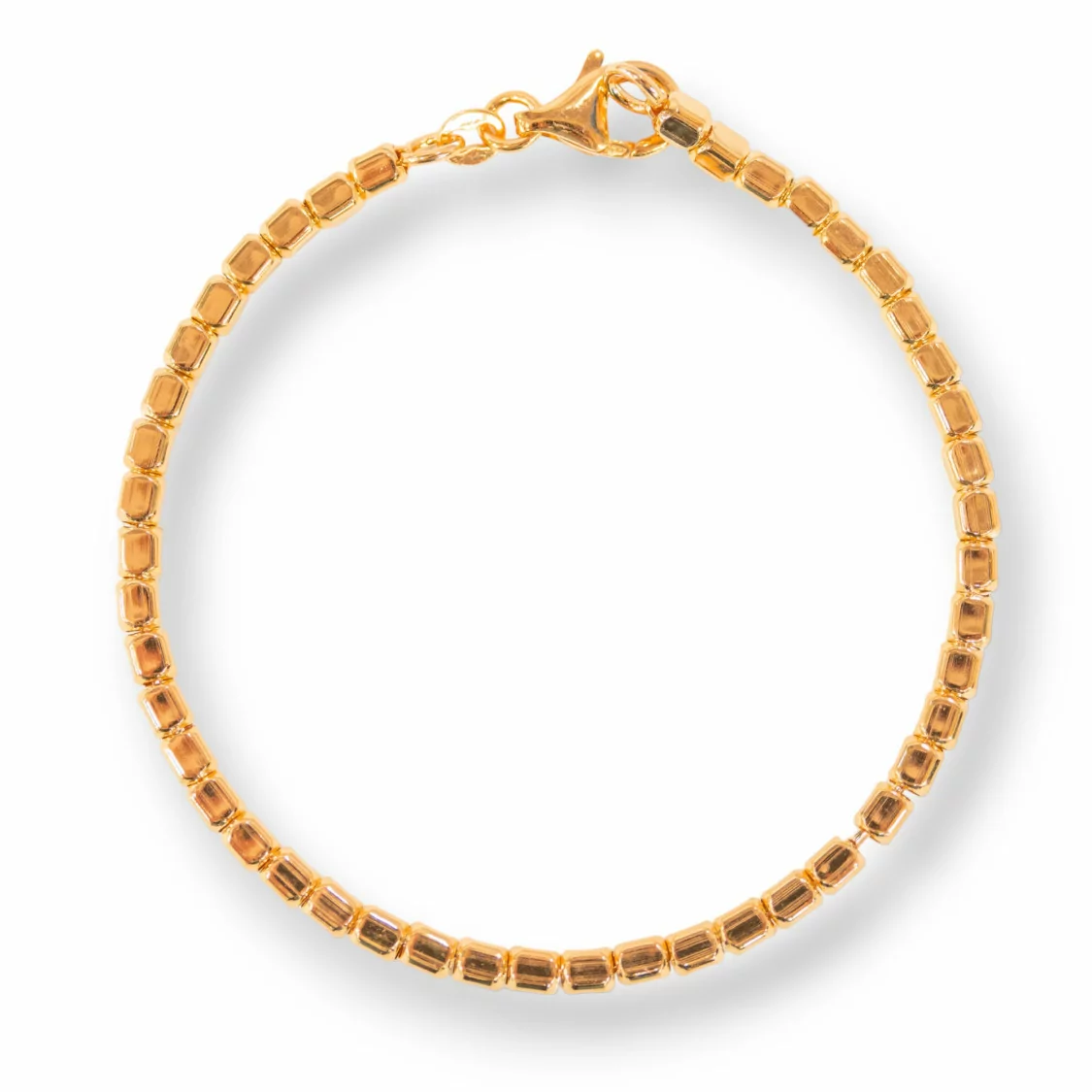 Bracciali Di Argento 925 Con Rettangoli Leggere da 3,2mm Oro Rosa Con Passivazione 4pz-BRACCIALI DI ARGENTO 925 | Worldofjewel.com