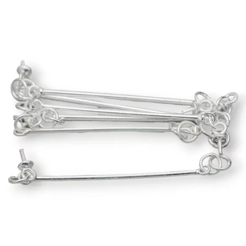 Chiodini Spilli Di Argento 925 Doppio Anellino 35mm Filo 0,90mm 10gr Argentato-CHIODINI SPECIALI | Worldofjewel.com