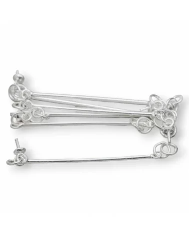 Chiodini Spilli Di Argento 925 Doppio Anellino 35mm Filo 0,90mm 10gr Argentato-CHIODINI SPECIALI | Worldofjewel.com