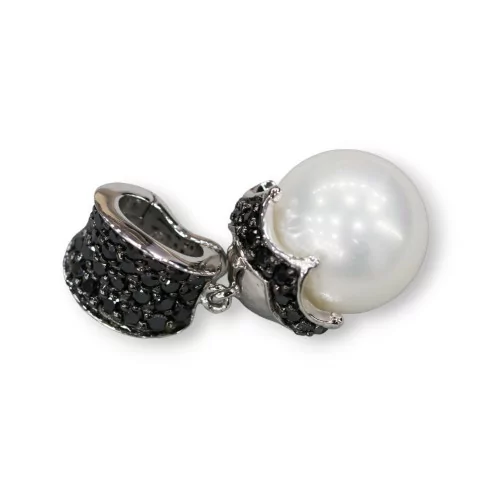 Ciondolo Pendente Di Argento 925 Con Perle Di Maiorca 12x28mm Bianco-ARGENTO 925 DESIGN ITALY | Worldofjewel.com