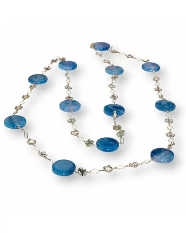 Collana Di Agata Crash Con Catena Di Ottone Fantasia Blu 160cm-OFFERTE COLLANE | Worldofjewel.com