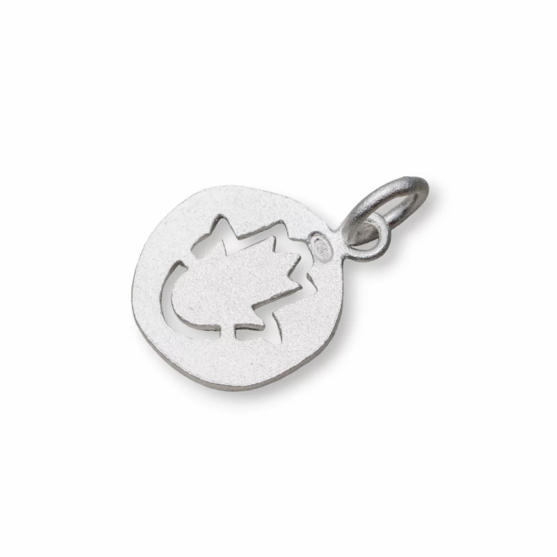 Ciondolo Pendente Di Argento 925 Piastra Satinata Con Tulipano 12mm E Anellino 10pz-ARGENTO 925 DESIGN ITALY | Worldofjewel.com