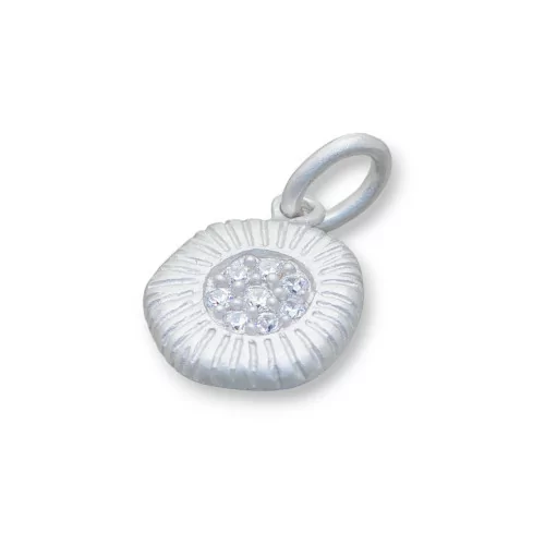 Ciondolo Pendente Di Argento 925 Medaglietta Rigata Con Zirconi 12x20mm 3pz-ARGENTO 925 DESIGN ITALY | Worldofjewel.com