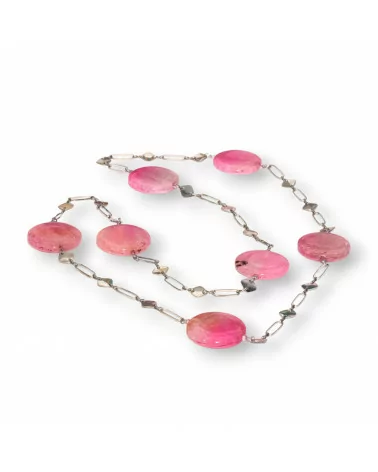 Collana Di Agata Crash Con Catena Di Ottone Fantasia Mod. Corto Fucsia 90cm-OFFERTE COLLANE | Worldofjewel.com