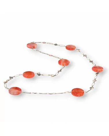 Collana Di Agata Crash Con Catena Di Ottone Fantasia Mod. Corto Rosso 90cm-OFFERTE COLLANE | Worldofjewel.com