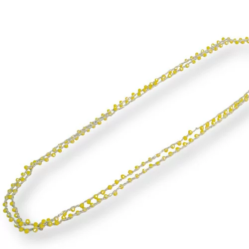 Collana Di Tessuto Intrecciato Con Cristalli 190cm-OFFERTE COLLANE | Worldofjewel.com