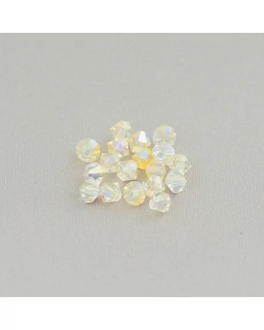 Cristalli Swarovski Bicono 4mm Marca Preciosa - 100pz - Giallo Chiaro AB-CRISTALLI SWAROVSKI | Worldofjewel.com