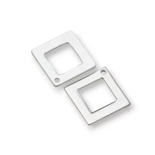 Componente Connettore Di Argento 925 Piastra Rombo Forato 14mm 20pz Rodiato-CONNETTORI LISCI | Worldofjewel.com