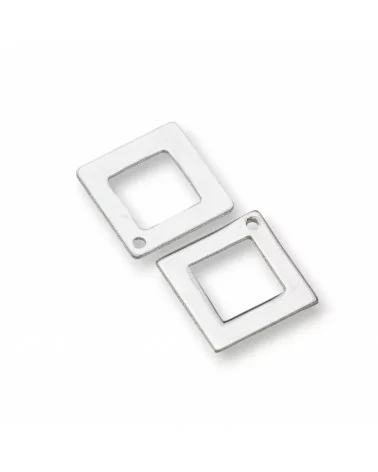 Componente Connettore Di Argento 925 Piastra Rombo Forato 14mm 20pz Rodiato-CONNETTORI LISCI | Worldofjewel.com