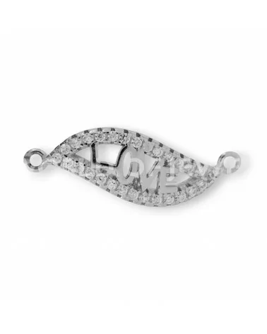 Componente Di Argento 925 Con Zirconi LOVE 07x22mm 6pz-CONNETTORI PAVE' | Worldofjewel.com