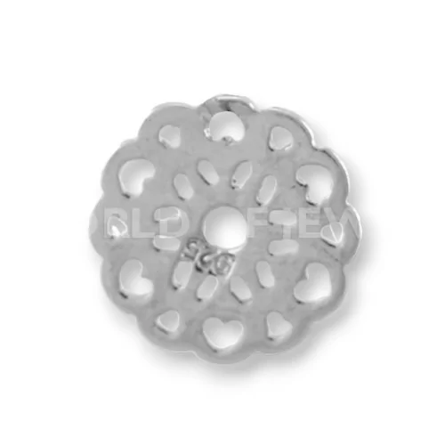 Componente Di Argento 925 Piastra Fiore Forato 12mm 10pz Rodiato-CONNETTORI LISCI | Worldofjewel.com