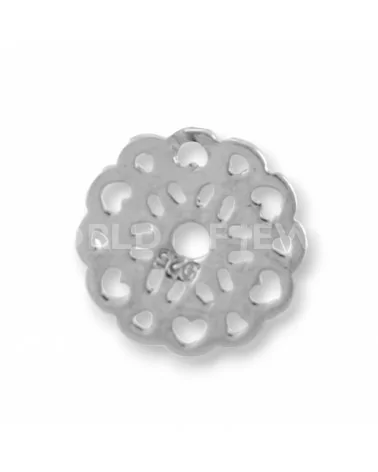 Componente Di Argento 925 Piastra Fiore Forato 12mm 10pz Rodiato-CONNETTORI LISCI | Worldofjewel.com