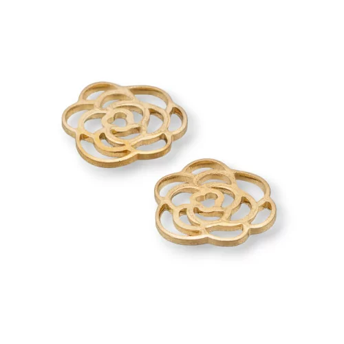 Componente Connettore Di Bronzo Fiore Traforato 11mm 80pz-CONNETTORI LISCI | Worldofjewel.com