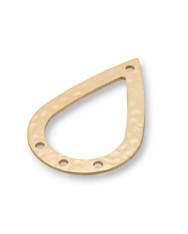 Componente Di Bronzo Battuto Goccia Piatta Con 4 Fori 20x30mm 30pz-CONNETTORI LISCI | Worldofjewel.com