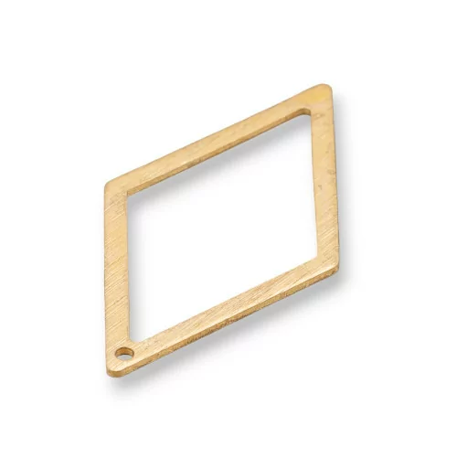 Componente Di Bronzo Battuto Ronbo Vuoto 18,5x33mm 30pz-CONNETTORI LISCI | Worldofjewel.com