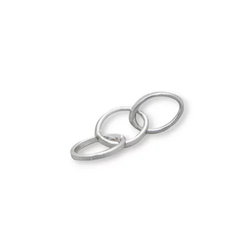 Componente Di Argento 925 3 Anelli Ovali Concatenati 6x24mm 18pz-CONNETTORI LISCI | Worldofjewel.com