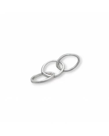 Componente Di Argento 925 3 Anelli Ovali Concatenati 6x24mm 18pz-CONNETTORI LISCI | Worldofjewel.com