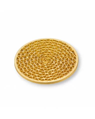 Componente Di Bronzo Cerchio Con Spirale In Filigrana 25mm 12pz Dorato-FILIGRANA PIATTA | Worldofjewel.com