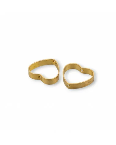 Componente Di Bronzo Cuore Due Fori 14mm Spessore 3mm 150pz-CONNETTORI LISCI | Worldofjewel.com