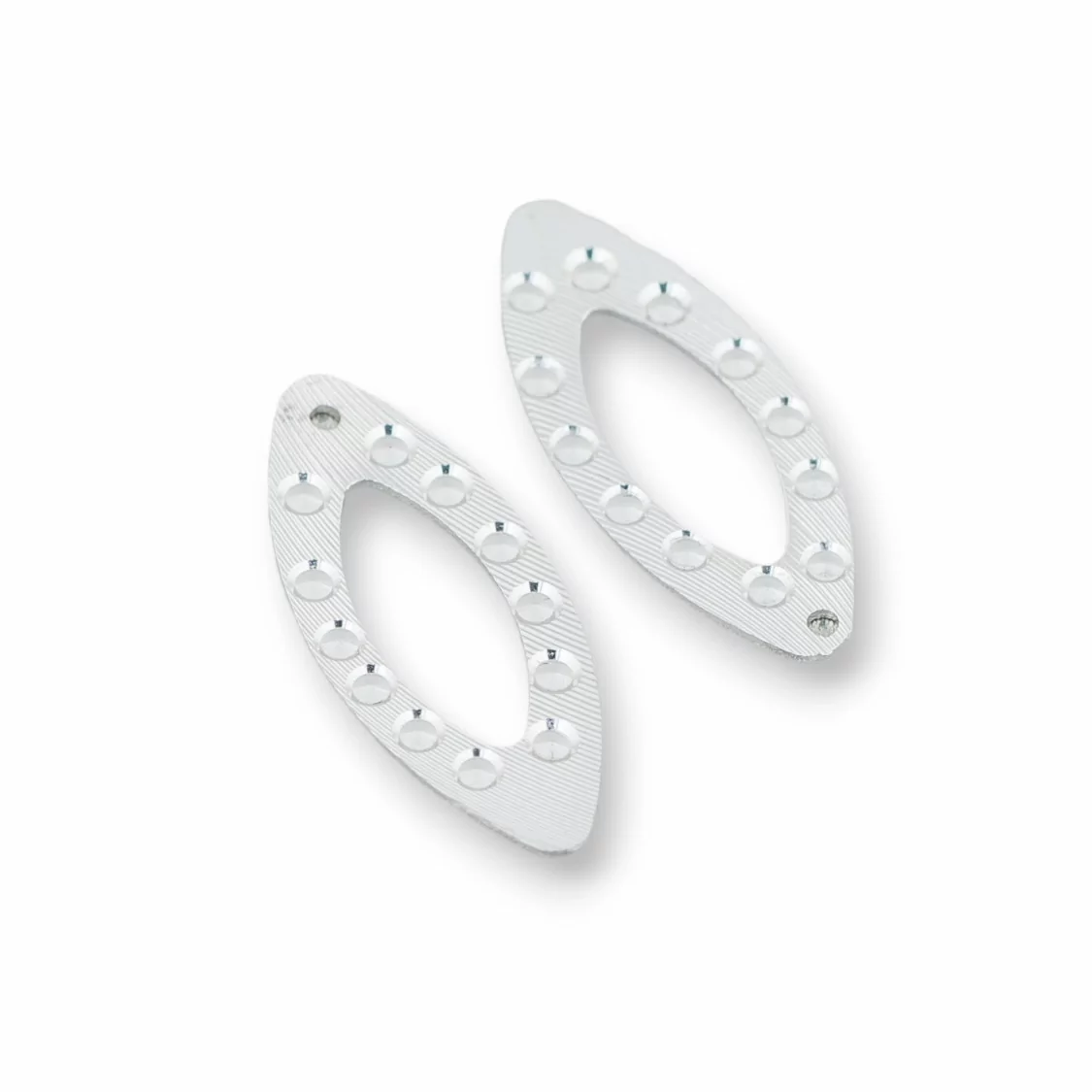 Componente Pendente Di Argento 925 Piastra Foglia Lavorata 10x23mm 10pz-CONNETTORI LISCI | Worldofjewel.com