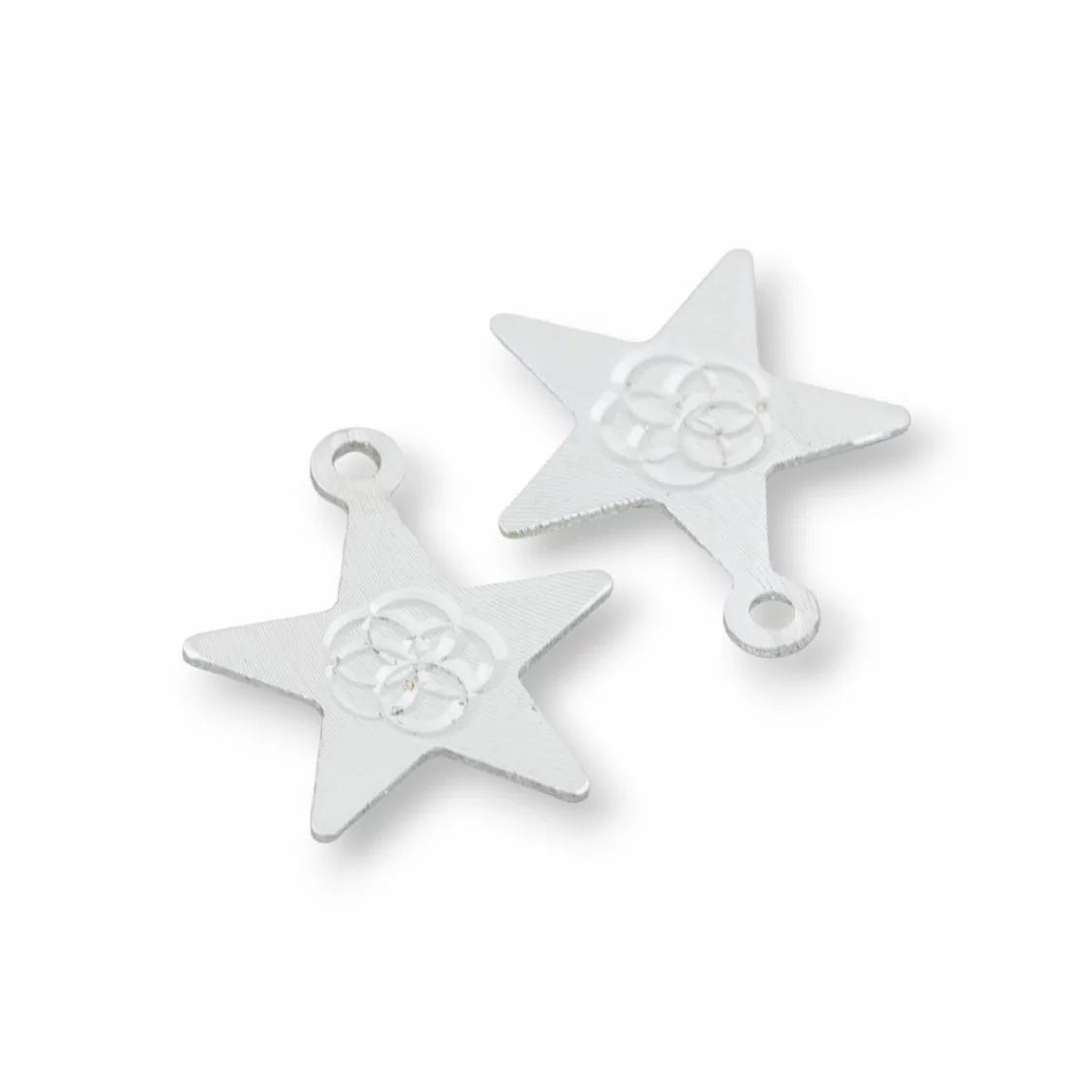 Componente Pendente Di Argento 925 Piastra Lavorata Stella 13x15mm 12pz-CONNETTORI LISCI | Worldofjewel.com