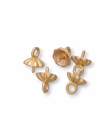 Coppetta Per Pendente Di Bronzo Fiore Con Perno 8,2x6,5mm 60gr 200Pz-GANCI | Worldofjewel.com