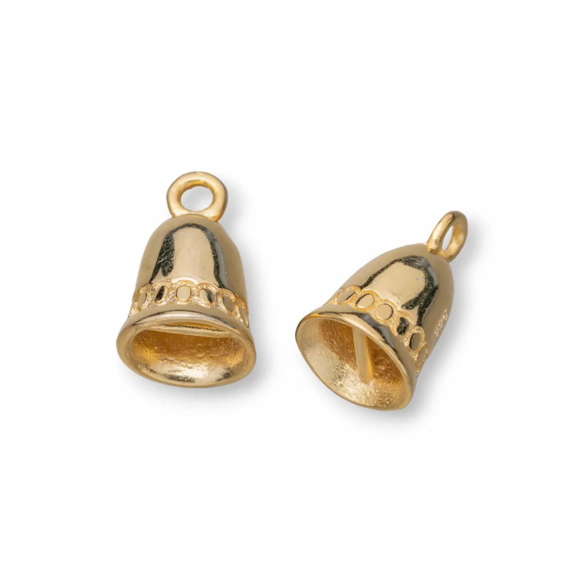 Coppette Di Argento 925 Campana 07x12mm 10pz Dorato-COPPETTE A CAMPANA | Worldofjewel.com