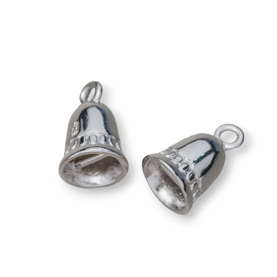 Coppette Di Argento 925 Campana 07x12mm 10pz Rodiato-COPPETTE A CAMPANA | Worldofjewel.com