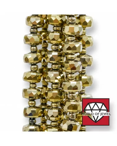 Cristalli Rondelle Sfaccettata 7,5x5mm Oro-CRISTALLI A FILO | Worldofjewel.com