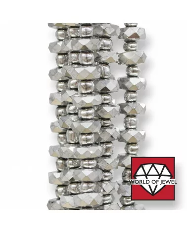 Cristalli Rondelle Sfaccettata 8x3,6mm Argentato-CRISTALLI A FILO | Worldofjewel.com