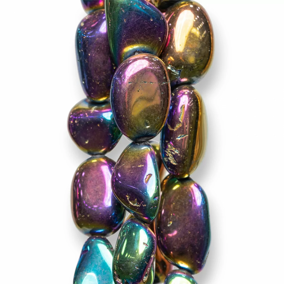 Cristallo Di Rocca Sasso Burattato Galvanizzato 12-22mm Peacock-CRISTALLO DI ROCCA MULTICOLOR | Worldofjewel.com