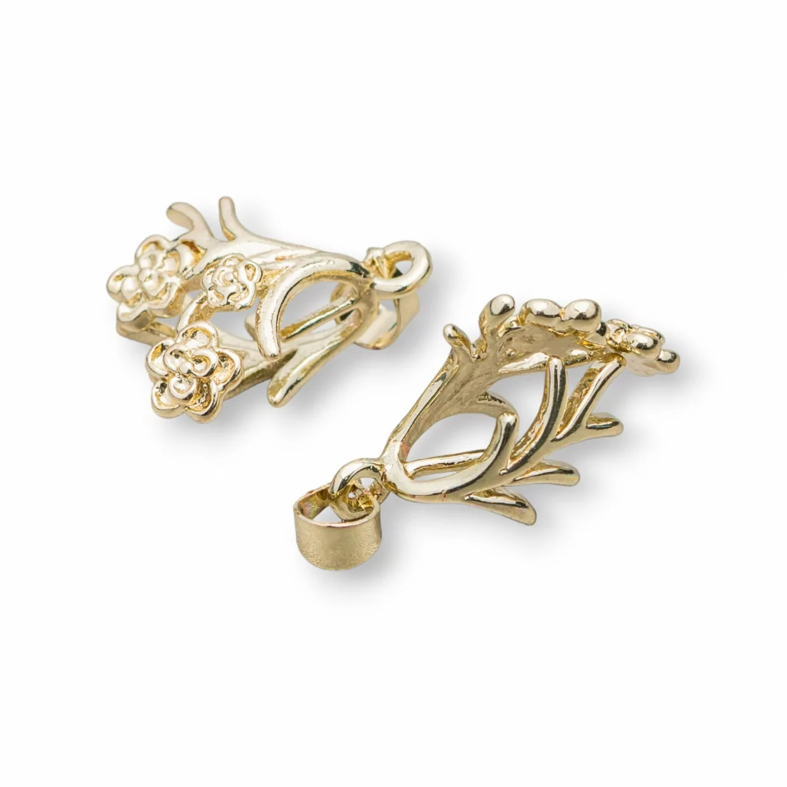 Ganci Per Pendenti Di Bronzo Fiori 32pz Dorato-GANCI | Worldofjewel.com