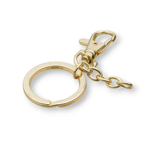 Ganci Portachiavi Di Ottone 5pz Dorato-CONNETTORI LISCI | Worldofjewel.com