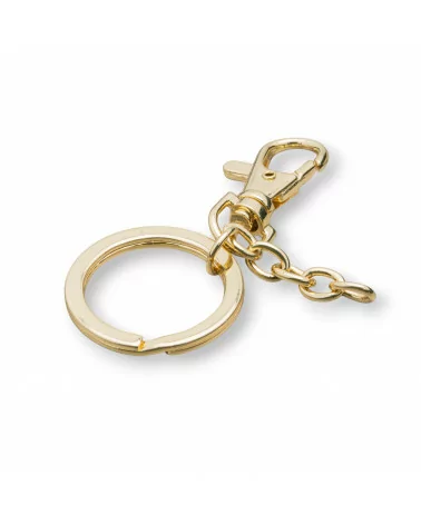 Ganci Portachiavi Di Ottone 5pz Dorato-CONNETTORI LISCI | Worldofjewel.com