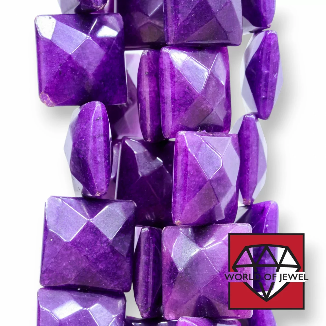 Giada Viola Quadrato Piatto Modello 2 Sfaccettato 20mm-GIADA VIOLA | Worldofjewel.com