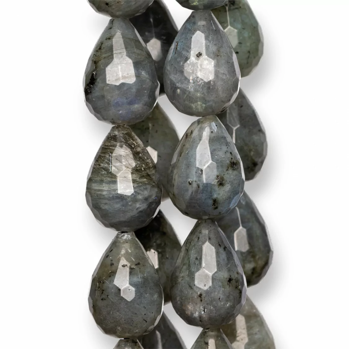 Labradorite Grigio Gocce Briolette Sfaccettate 13x17mm-LABRADORITE GRIGIO | Worldofjewel.com