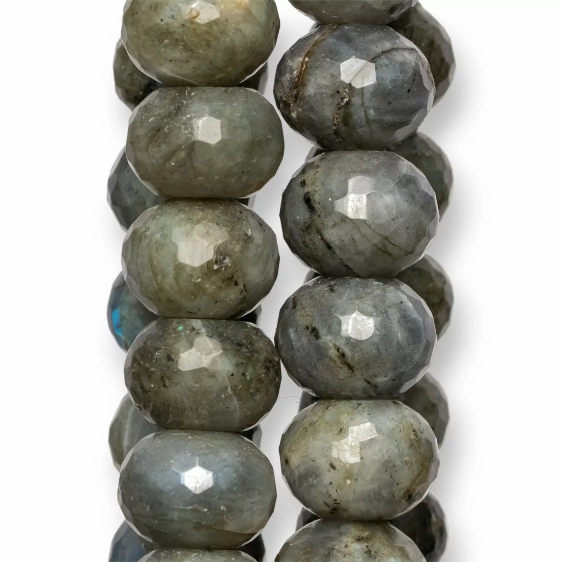 Labradorite Verde Grezzo Rondelle Sfaccettate 16x13mm-LABRADORITE VERDE | Worldofjewel.com