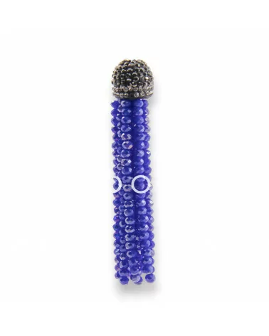 Nappine Di Cristalli Con Coppetta Di Marcasite 14x75mm 2pz Blu-CIONDOLI DI PIETRE DURE | Worldofjewel.com