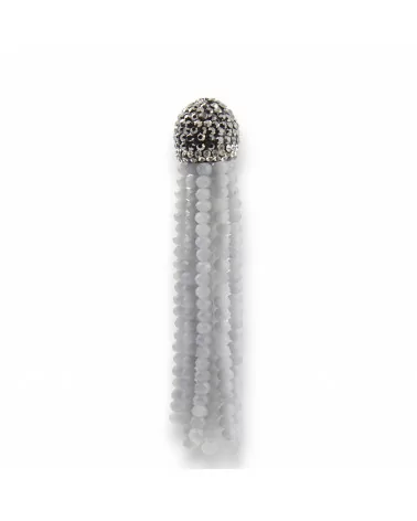 Nappine Di Cristalli Con Coppetta Di Marcasite 14x75mm 2pz Ice Matte-CIONDOLI DI PIETRE DURE | Worldofjewel.com