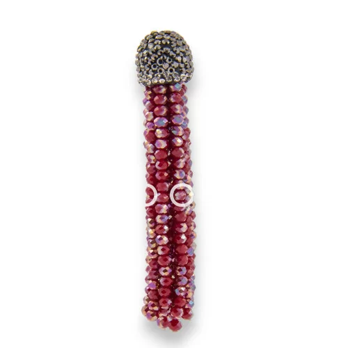 Nappine Di Cristalli Con Coppetta Di Marcasite 14x75mm 2pz Rosso AB-CIONDOLI DI PIETRE DURE | Worldofjewel.com