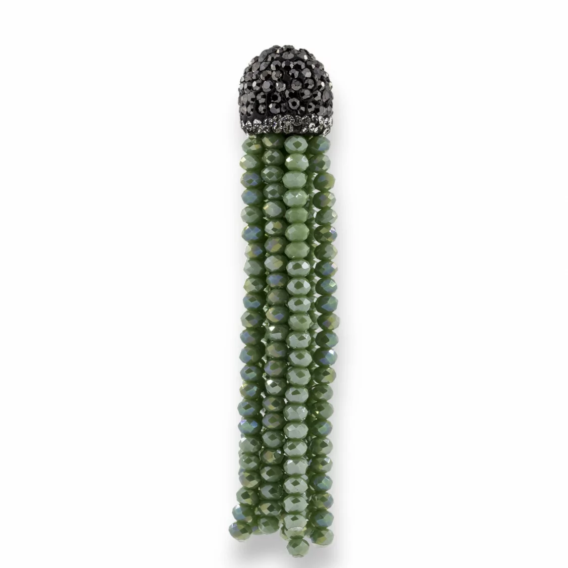 Nappine Di Cristalli Con Coppetta Di Marcasite 14x75mm 2pz Verde AB-CIONDOLI DI PIETRE DURE | Worldofjewel.com