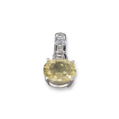 Pendente Di Argento 925 10x18mm Citrino-ARGENTO 925 DESIGN ITALY | Worldofjewel.com