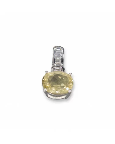 Pendente Di Argento 925 10x18mm Citrino-ARGENTO 925 DESIGN ITALY | Worldofjewel.com