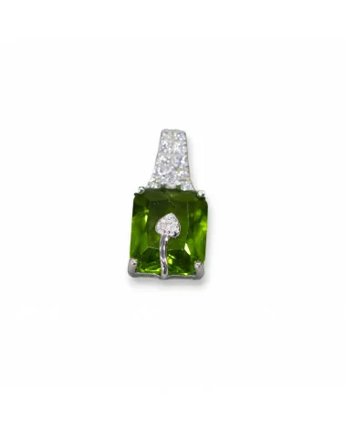 Pendente Di Argento 925 8x18mm Peridot-ARGENTO 925 DESIGN ITALY | Worldofjewel.com